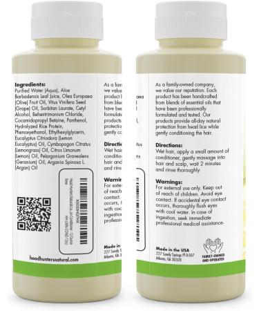 Head Hunters Lemon Heads Natural Lice Repellent Conditioner - Non-Toxic Daily Prevention for Kids & Adults - Chemical-Free 12 oz - Buy Online on GoSupps.com