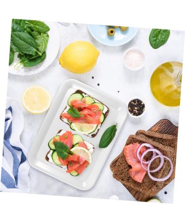 Alipis 1pc Tray Footstool Decor Feeding Serving Plate Appetizer Plates Cake Fruit Holder Food Tableware 38.5X28.5X2CM White - Buy Online on GoSupps.com