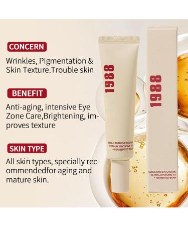 1988EyeCream Antiaging eye cream with 4 retinal liposome antiwrinkle eye cream against wrinkles and circles around the eyes smoothing bags and dark circles around the eyes - Buy Online on GoSupps.com