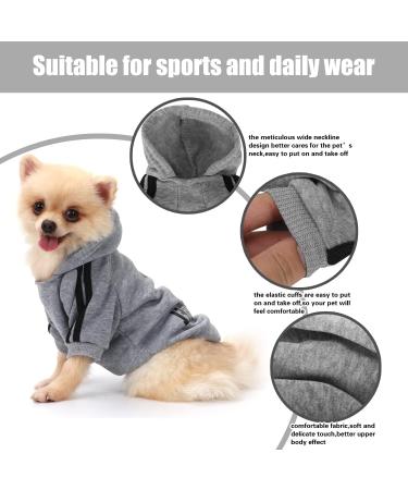 Buy Cute Gray Dog Hoodie Coat - Warm Cotton Sweater for Puppies & Cats | XS Size - International Shipping - Buy Online on GoSupps.com