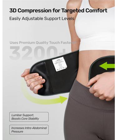 Rakiie Back Support Belt for Men and Women, 8 Times Lumbar Support with 3D Pad and Massage, Breathable Back Brace to Relieve Back Pain (S) - Buy Online on GoSupps.com