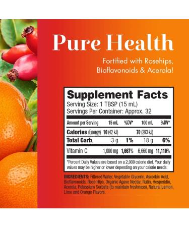 Dynamic Health Liquid Vitamin C 1000mg - Natural Citrus Flavor, 16 fl oz - Buy Online on GoSupps.com