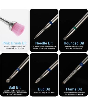 Cobee 10 Pcs Nail Drill Bits Set 3/32" Tungsten Steel Drill Bits for Cuticle Nail Cutter Diamond Cone Shape Carbide Bit Cuticle Remover Nail Extension Bits for Acrylic Gel Nails Cuticle Manicure Tool - Buy Online on GoSupps.com