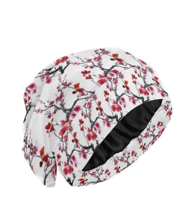 Oyihfvs Slouchy Beanie Sleep Cap Lightweight Satin Bonnet Cozy Night Caps Head Cover Casual Hat for Sleeping One Size Multi 19