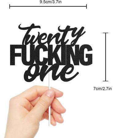 Black Glitter 21st Birthday Cake Toppers - 21 Years Old Party Decorations - Buy Online on GoSupps.com