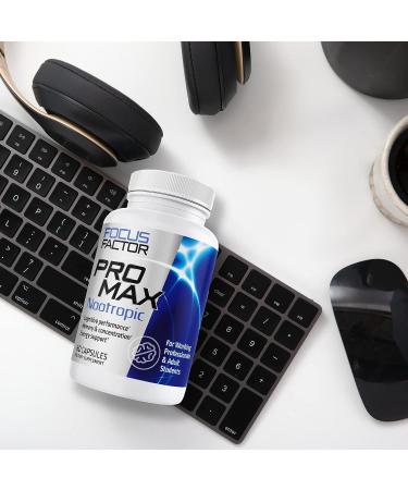 Focus Factor PRO MAX Nootropic 60ct Brain Supplement for Memory, Concentration & Energy - Ginkgo Biloba, Lions Mane, Bacopa Monnieri Capsules for Brain Health & Cognitive Support - Buy Online on GoSupps.com
