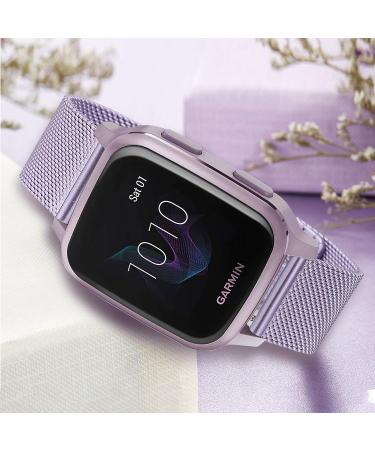 TRUMiRR Woven Stainless Steel Watch Band for Garmin Venu Sq - Orchid Purple - Buy Online on GoSupps.com