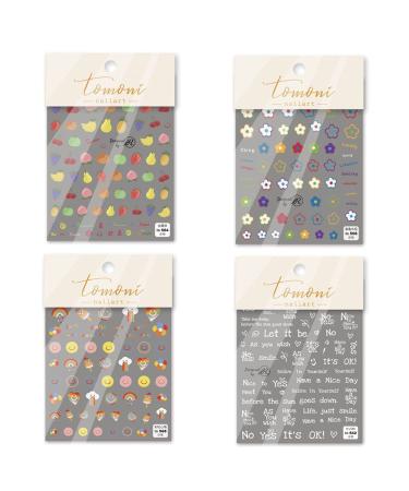 DIY Salon Nail Supplies Nail Art Decorations Nails Sticker for Summer Nail Art Sticker 5D Embossed Nail Stickers Fruits Smile Flowers Letters