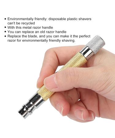 Old-Fashioned Gold Safety Razor Handle - Retro Zinc Alloy for Men | Premium Shaving Tool for Barbershop Quality - Buy Online on GoSupps.com