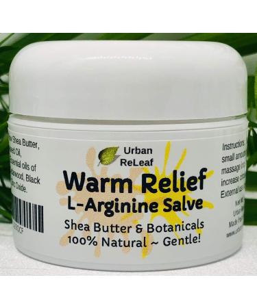 Urban ReLeaf Warm Relief L-Arginine Salve ! Shea Butter & Botanicals  100% Natural. Gentle Circulation Warming Massage Cream.