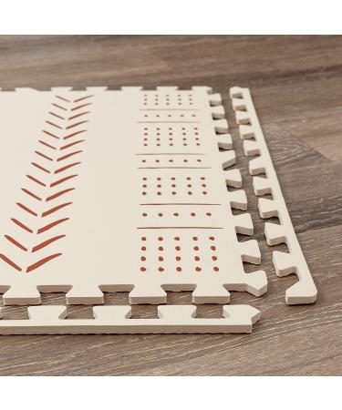 Childlike Behavior Baby Play Mat - Extra Large Non-Toxic Foam Play Mat 72x48 Inches - Beige Mudcloth Design for Infants, Toddlers, and Kids - Buy Online on GoSupps.com