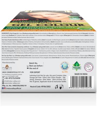 Indus Valley Natural Organic Hair Colour without Damage Gel Hair Colour Ammonia Free Up to 100% Grey Coverage Recommended by Doctors Organic Natural Certified Dark Brown 3.00 (20 g + 200 ml) - Buy Online on GoSupps.com