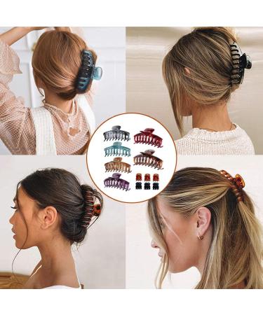 Large Hair Claw Clips 6PCS Set for Women | Colorful Hair Claws for Thick & Fine Hair with Bonus 6Pcs Mini Grips - Buy Online on GoSupps.com
