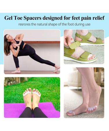 3 Pairs White Gel Toe Separators & Stretchers | Toe Spacer for Overlapping Toes | Correct Bunions & Relax Toes | Ideal for Running, Yoga, Pedicure - Buy Online on GoSupps.com