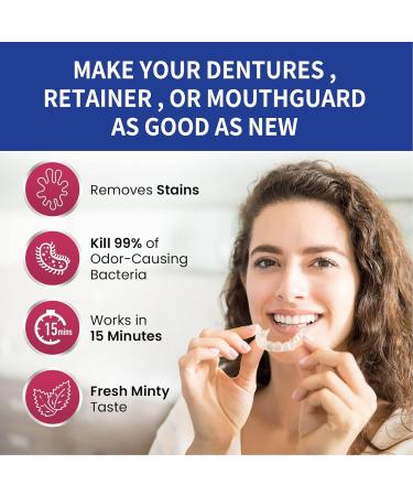 100PCS Denture Cleaning Tablets - Effective Cleaner for Dentures Retainers & Night Guards | Odor Removal & Sanitization - Buy Online on GoSupps.com