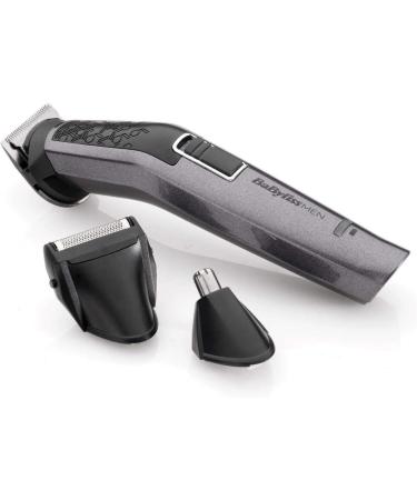 Babyliss Men 10-in-1 Carbon Titanium Multi-Grooming Trimmer Kit - Washable Body Beard & Nasal Hair Groomer - Black Gray MT727E - Buy Online on GoSupps.com
