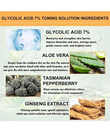 Glycolic Acid 7% Toning Resurfacing Solution Hydrating Toning Solution Hydrating Toner for Face Brighten Blemishes Acne Exfoliate and Rejuvenate Moisturize & Strengthen Your Skin-100ml - Buy Online on GoSupps.com