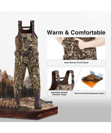 TIDEWE Men's Realtree MAX5 Camo Chest Waders with Boots Hanger - Waterproof Fishing & Hunting Waders - Buy Online on GoSupps.com