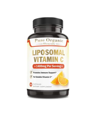 Pure Organic Elements - Liposomal Vitamin C Dietary Supplement Capsules Non GMO Soy Free Gluten Free - Buy Online on GoSupps.com