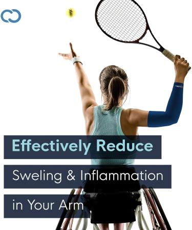 Buy Copper Compression Arm Sleeve - Infused Brace for Tennis Elbow Arthritis Tendonitis - Navy Medium - International Shipping Available - Buy Online on GoSupps.com