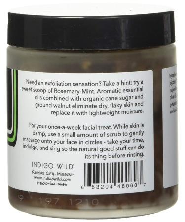 Indigo Wild Zum Face Rosemary-Mint Walnut Sugar Scrub 4 oz | Natural Exfoliating Facial Care - Buy Online on GoSupps.com