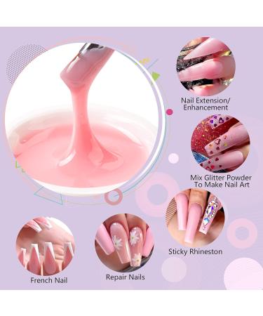 Saviland 60g Rose Builder Gel for Gel Nails - Complete Nail Extension Set with 100 PCs & Acrylic Brush for Beginners - Manicure & Nail Art Essentials - Buy Online on GoSupps.com