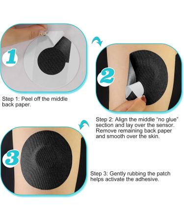 30 PCS Waterproof Sensor Covers for Freestyle Libre - Sweatproof Adhesive Patches for CGM Protection (Black) - No Glue in Center - Buy Online on GoSupps.com