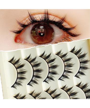 5 Pairs Make Up Thick Eyelash Extension 3D Natural Lashes + Spiky Design Reused:3-10times for Weddings Photography Night Parties Cosplay Makeup A
