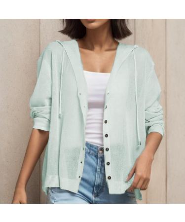 Gefomuofe Cardigans for Women Long Cardigan Lightweight Loose Cardigan Summer Elegant Flowers Printed Long Sleeve Elegant Casual Shoulder Jacket Sun Protection Shirt Holiday Beach Blouse Green One Size - Buy Online on GoSupps.com