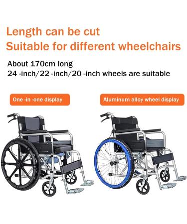 WhBeoy Wheelchair Push Rim Covers (20-24inch / 1pair) Rear Wheel Sports Wheelchair Cover Easy Installation Hand/Comfortable for Four Seasons 24/22inch A 24/22inch A - Buy Online on GoSupps.com