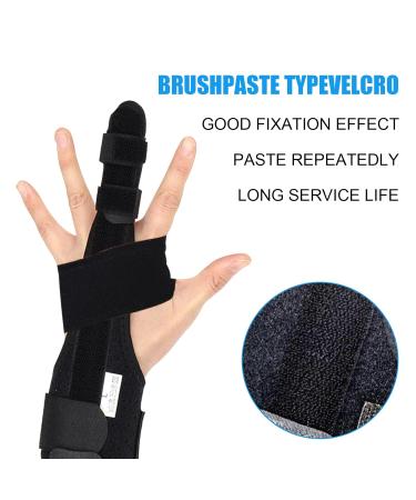 Jetisva Trigger Finger Splint Support with Wrist Brace - Adjustable Thumb and Middle Finger Splint for Arthritis - Right and Left Hand Support - Buy Online on GoSupps.com