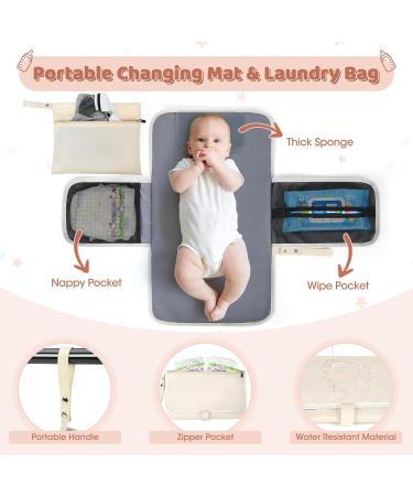Rainsmore Large Baby Wrap Backpack Diaper Bag | Stroller Belts & Wrap Pad | Apricot Beige - Buy Online on GoSupps.com