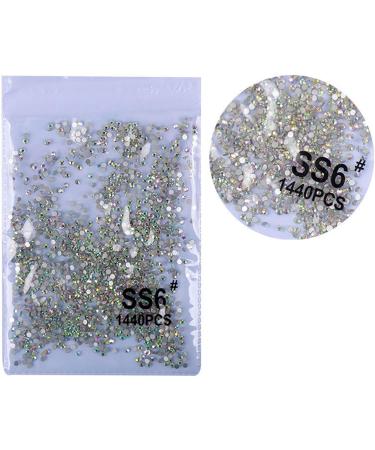 FEIlei 1440Pcs Crystal Flat Back Round Shape Rhinestones Mixed Nail Gems Gemstones Kits - Buy Online on GoSupps.com