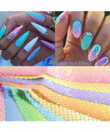 Colorful Fish Scales Nail Art Foils - Holographic Mermaid Design for Women and Girls - 10 Sheets - Buy Online on GoSupps.com