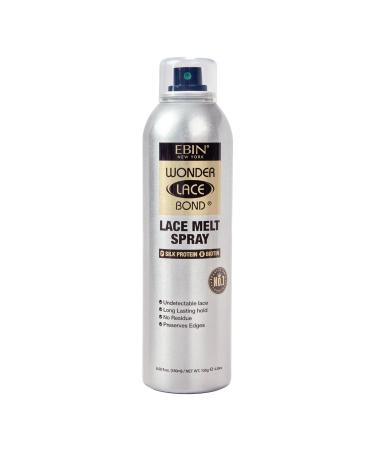 EBIN NEW YORK Wonder Lace Melt Aerosol Spray - Silk Protein + Biotin Infused (180ml./ 6.08oz) - Preserves Edges & Undetectable Lace | Long lasting hold | No Residue 6.08 Fl Oz (Pack of 1) Silk Protein + Biotin