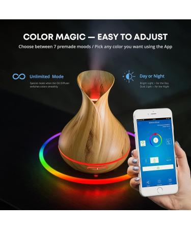 Smart Alexa Aroma Diffuser - 500ml Essential Oil Humidifier App Control 7 Color LED Timer & Auto-Off - Compatible with Alexa & Google Home - Buy Online on GoSupps.com