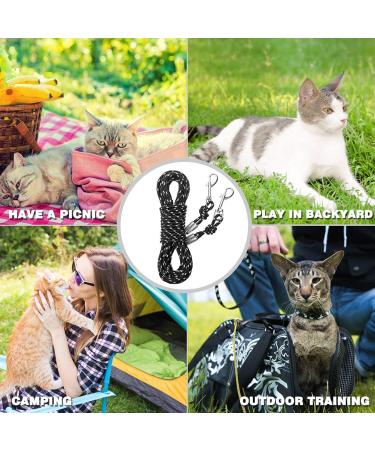 SCIROKKO Reflective Cat Leash - 30ft Escape Proof Durable Walking Lead for Kittens, Puppies, Rabbits - Black - Buy Online on GoSupps.com