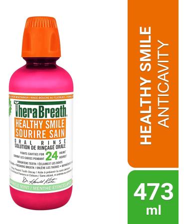 Therabreath Healthy Smile oral Rinse - sparkle Mint | Fluoride & Xylitol - Fights Cavities for 24 Hours | Certified Vegan Gluten Free & Kosher 16 ounces Anticavity - Sparkle Mint 473 ml (Pack of 1) - Buy Online on GoSupps.com