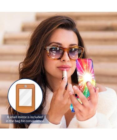 Portable Travel Lipstick Organizer Case with Mirror - Colorful Rainbow Makeup Bag for International Shipping - Buy Online on GoSupps.com