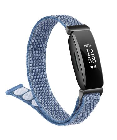 Nylon Bands for Fitbit Inspire 2 & Inspire HR & Inspire Bands for Women Men, Soft Breathable Adjustable Replacement Strap Wristbands for Fitbit inspire 2 bands (Cape Blue)