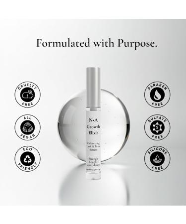 N A Growth Elixir Lash & Brow Serum - Advanced Biotinoyl Tripeptide-1 Peptide Formula for Longer Thicker Fuller Lashes - Prostaglandin-Free Vegan Cruelty-Free - Professional Grade (0.14 oz / 4mL) - Buy Online on GoSupps.com