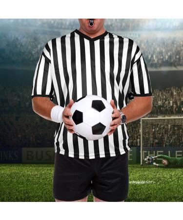 Facynde Striped Referee Shirt for Men | V-Neck XXL - Ideal for Football Basketball & Sports - Buy Online on GoSupps.com