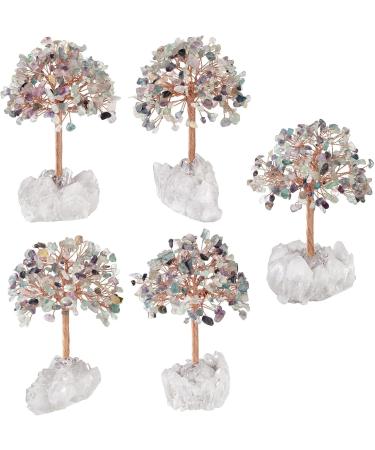 Kyeygwo Fluorite Healing Crystal Money Tree - Natural Mountain Druse Base Feng Shui Bonsai Gemstone Ornament for Home Decor & Luck - Buy Online on GoSupps.com