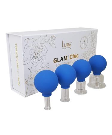 Face & Body Glass Cupping Therapy Set for Face Cupping Facial - Cellulite and Body Shaping - Best Quality in Class Vacuum Massage Cups Instructions + Free Book 00 - 4 Cup Gift Set
