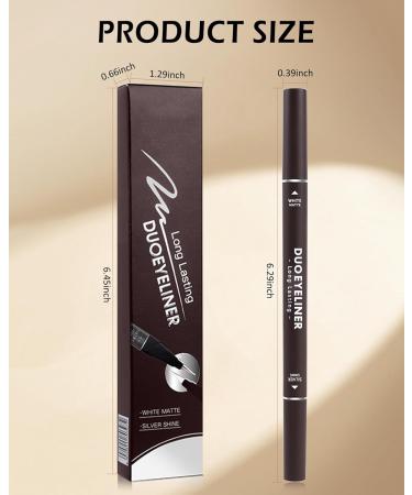 Black Gold Liquid Eyeliner Makeup Pen 2-in-1 Metallic Shimmer Glitter Eyeliner Pencil Waterproof Smudge Proof Long Lasting High Pigmented Colored Matte Eye liner with Ultra-Fine Tip Gift for Women-02 02# - Buy Online on GoSupps.com