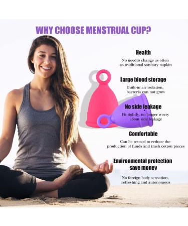 QNCZ Menstrual Cups - Safe & Soft Reusable Period Cup Set for Beginners - Easy Insert & Clean - 12 Hour Wear - Small & Large (Set of 2) - Buy Online on GoSupps.com