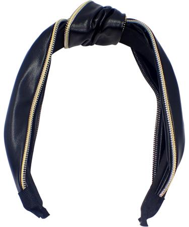 Topkids Accessories Leather Zip Knot Alice Bands Adult Women Hair Accessories for Women Hair Bands for Women Thick Headband Womens Headbands Head Bands Adult Women Wide Headbands (Black) - Buy Online on GoSupps.com