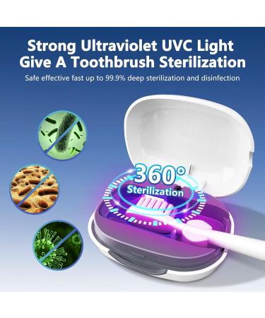 UV Toothbrush Covers with Holder & Sanitizer - Rechargeable Portable Toothbrush Cleaner Case (White) for International Shipping - Buy Online on GoSupps.com