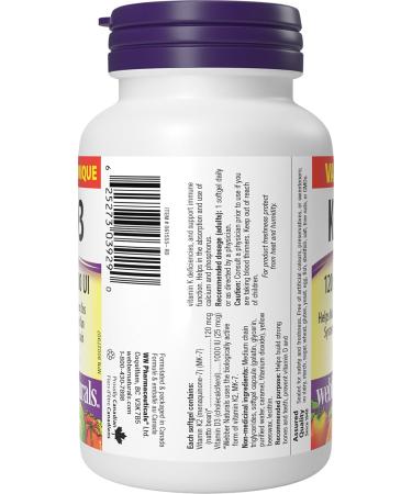 Webber Naturals Vitamin K2 with D3 110 Softgels MK-7 Formula Helps Support Bones Teeth and Immune Function - Buy Online on GoSupps.com