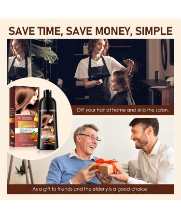 Chenzvora 400 ml hair color dark brown Hair Dye Shampoo 3in1 against gray hair perfect color care shampoo for men and women - Buy Online on GoSupps.com